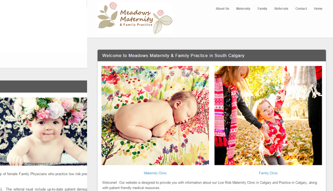 meadows maternity calgary - web site sample